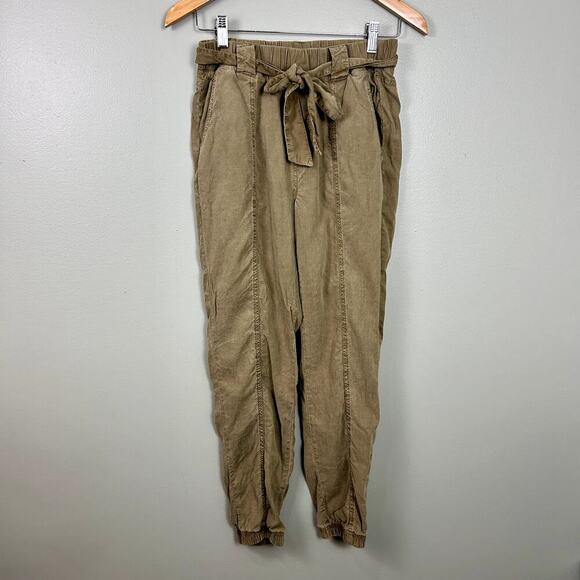 Anthro Cloth + Stone Lyocell Cargo Joggers Green Lightweight Utility Pants XS - Picture 1 of 6